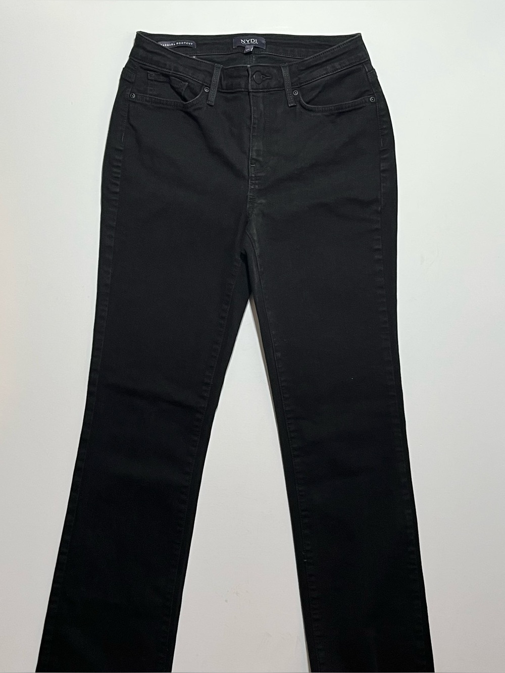 NYDJ Barbara Bootcut Mid Rise Stretch Jeans, Size 2 Tall, Black